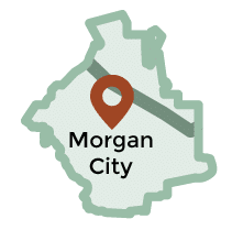 Morgan City, Central Morgan Valley, Utah map